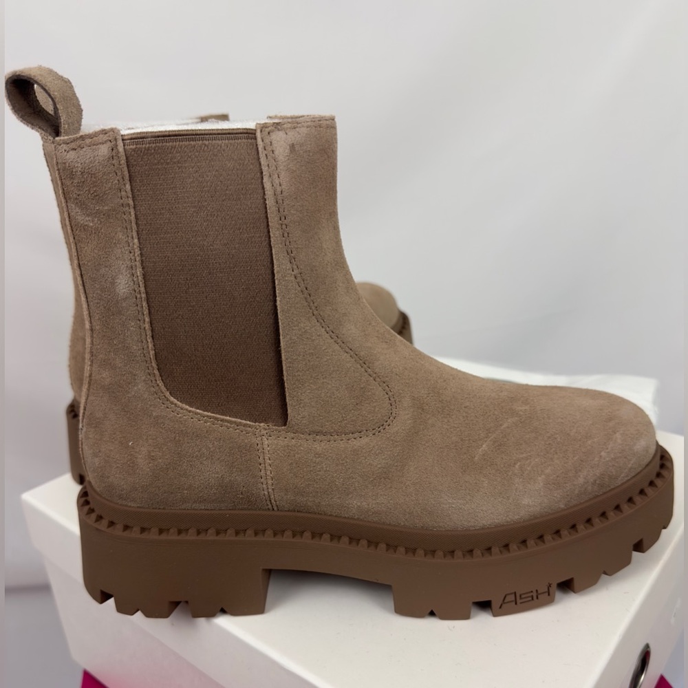 ASH Genesis Womens Leather Lug Sole Chelsea Boots Sequoia Tan. EU39=US8/EU40=US9 - Picture 8 of 15